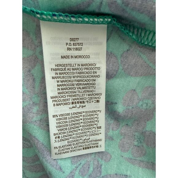 Boden Amanda Jersey Midi Dress Emerald Tropical Foliage Size 10 - Picture 11 of 11